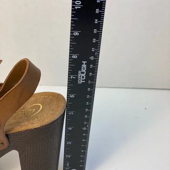 Candie's Brown Platform Shoes with Criss-Cross Straps Vintage - Picture 11 of 15